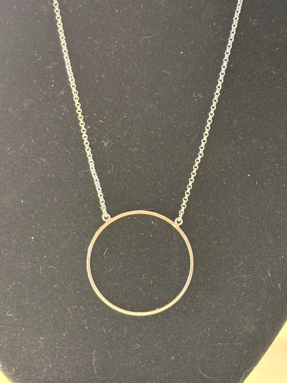 Lele Sadoughi Silver Tone Open Circle Pendant Cable Chain Necklace